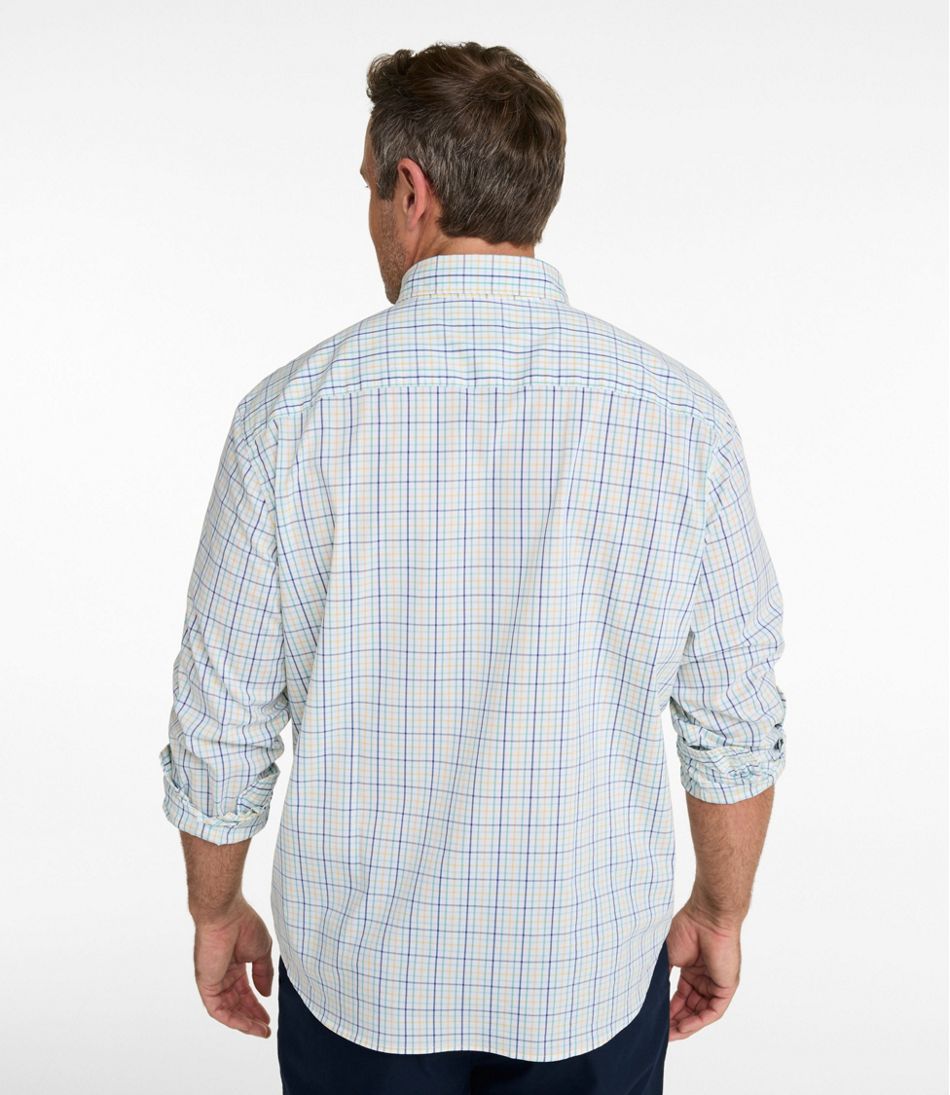 Men's Comfort Stretch Performance® Shirt, Long-Sleeve, Slightly Fitted Untucked Fit, Plaid L.L.Bean Essential