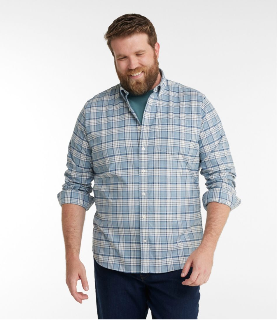 Men's Comfort Stretch® Oxford Shirt, Slightly Fitted Untucked Fit, Plaid L.L.Bean Trending