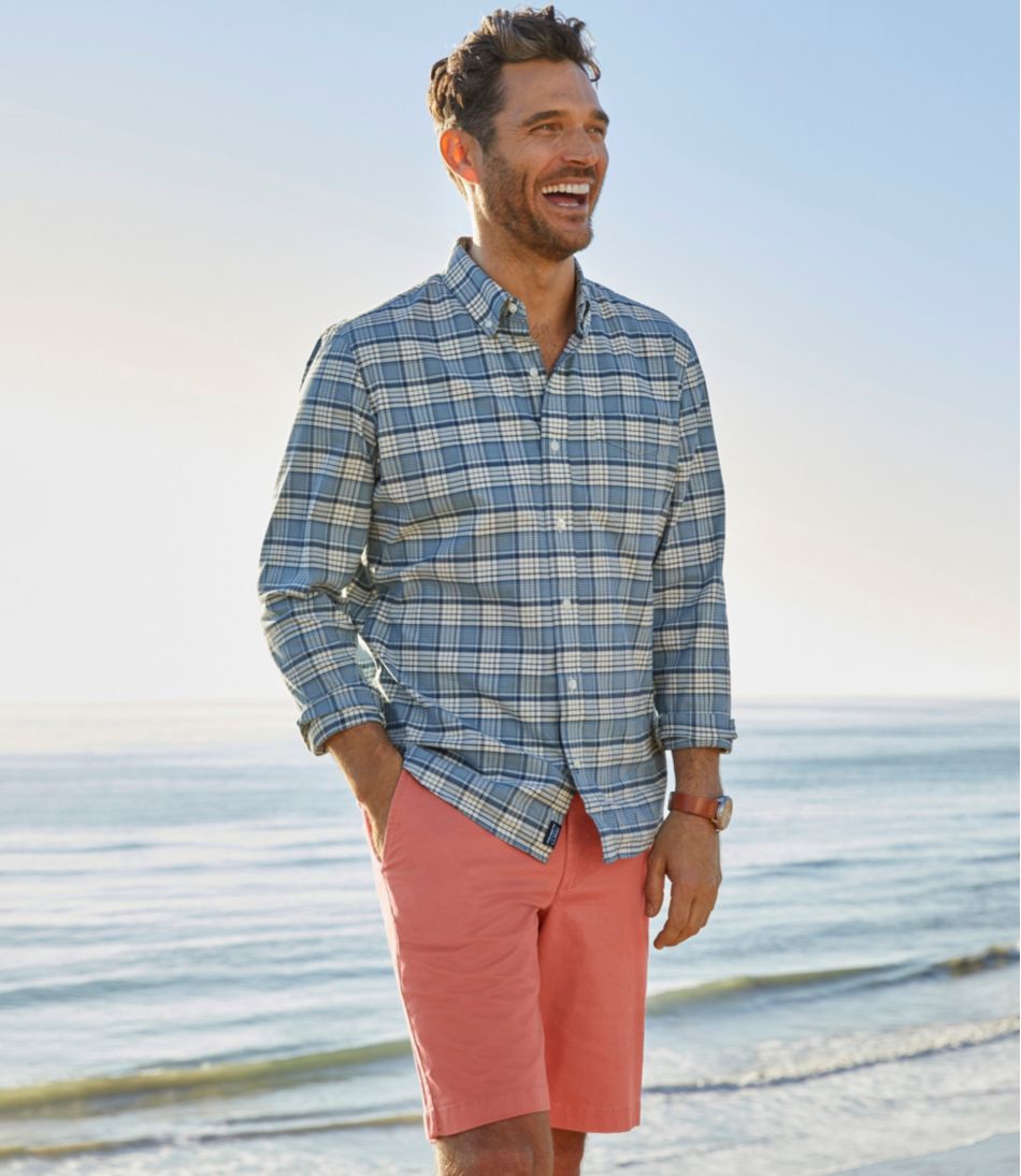 Men's Comfort Stretch® Oxford Shirt, Slightly Fitted Untucked Fit, Plaid L.L.Bean Trending