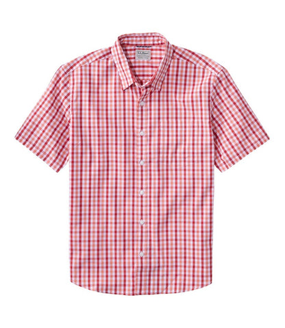 Men's Comfort Stretch Performance® Shirt, Short-Sleeve, Slightly Fitted Untucked Fit, Plaid L.L.Bean Best Seller