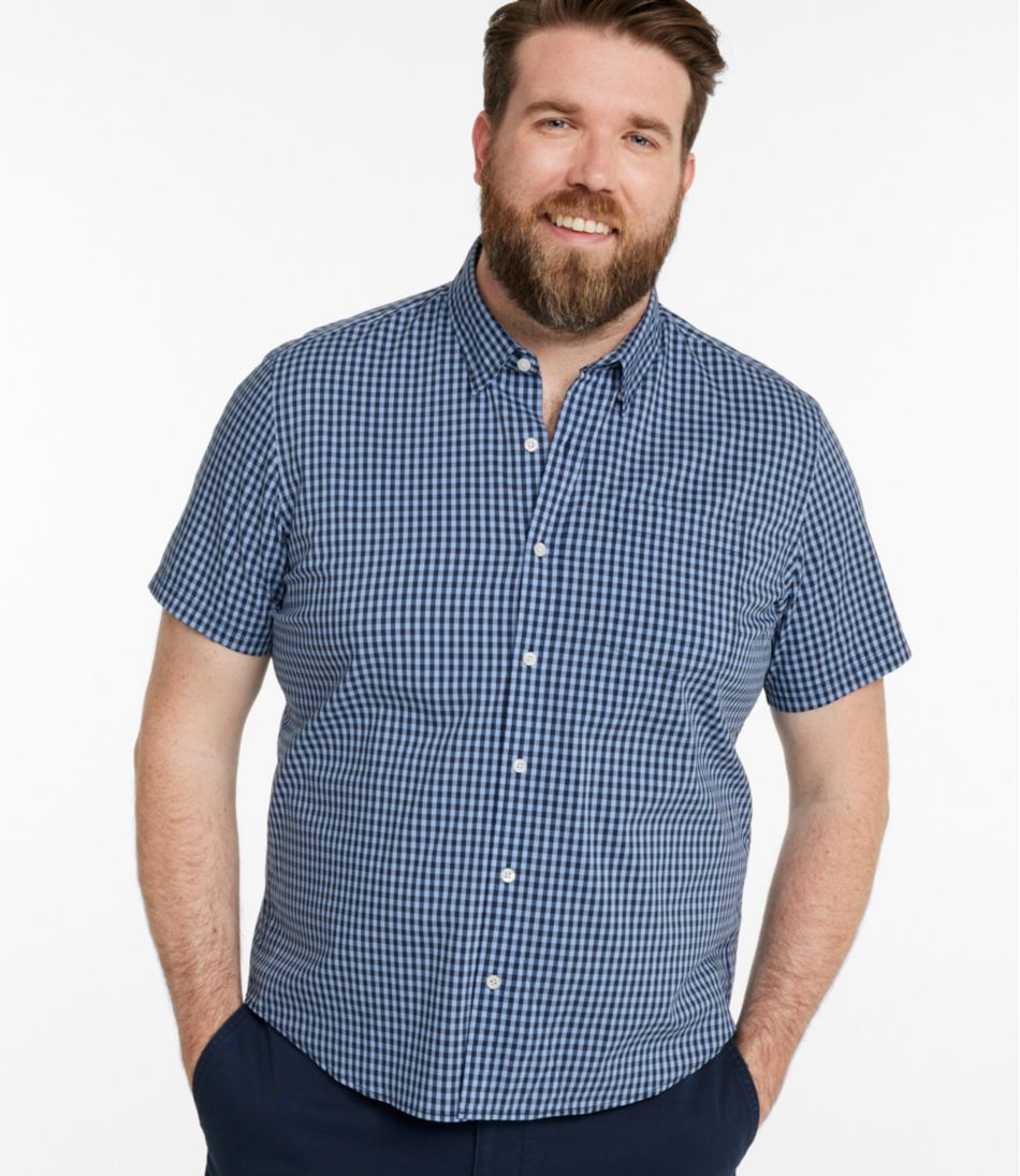 Men's Comfort Stretch Performance® Shirt, Short-Sleeve, Slightly Fitted Untucked Fit, Plaid L.L.Bean Best Seller