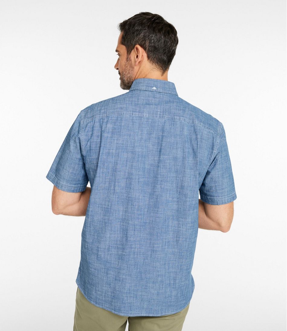 Men's Comfort Stretch® Chambray Shirt, Traditional Untucked Fit, Short-Sleeve L.L.Bean Top Pick