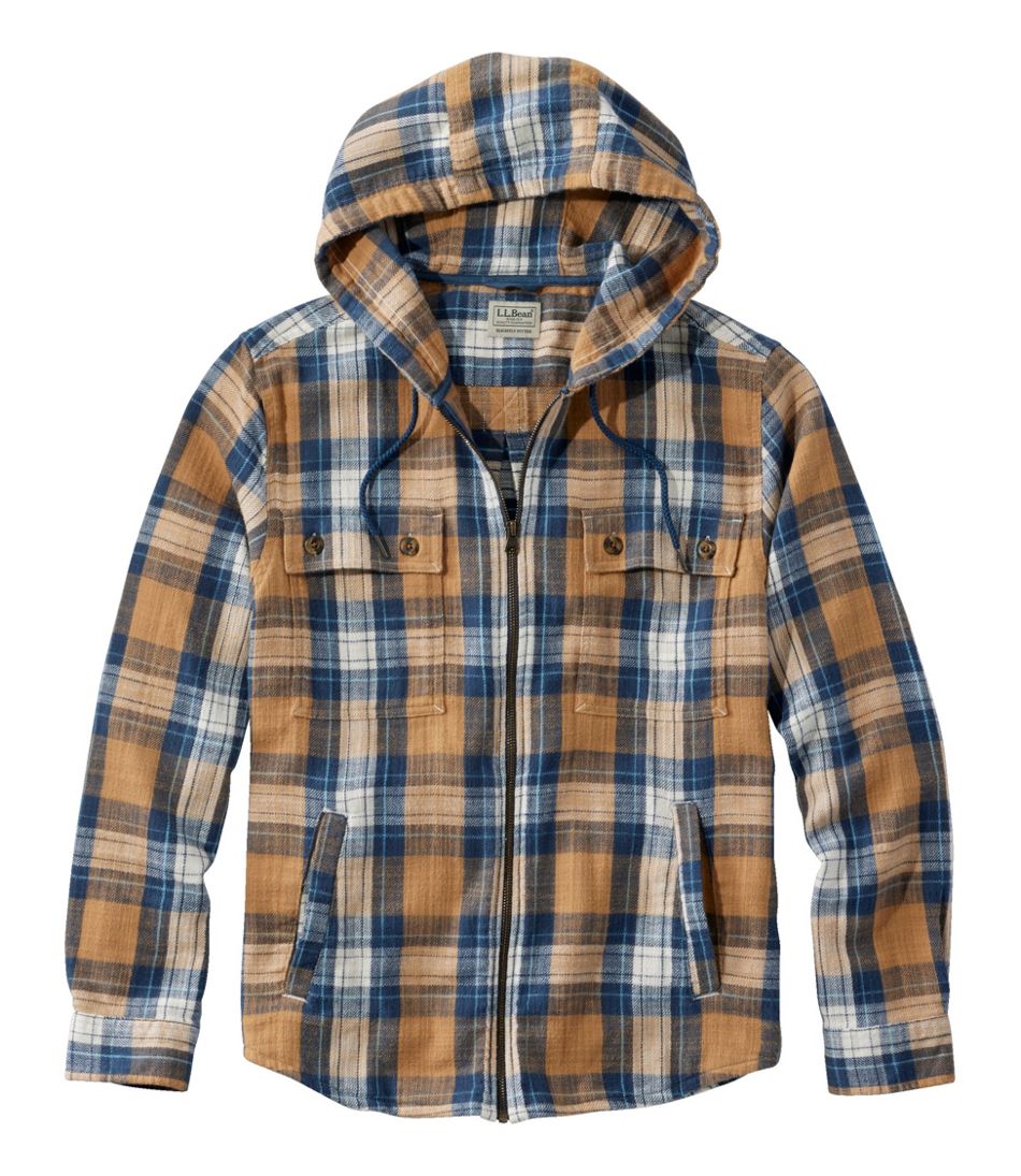 Men's 1912 Field Flannel Shirt, Hooded, Slightly Fitted Untucked Fit, Plaid L.L.Bean Essential