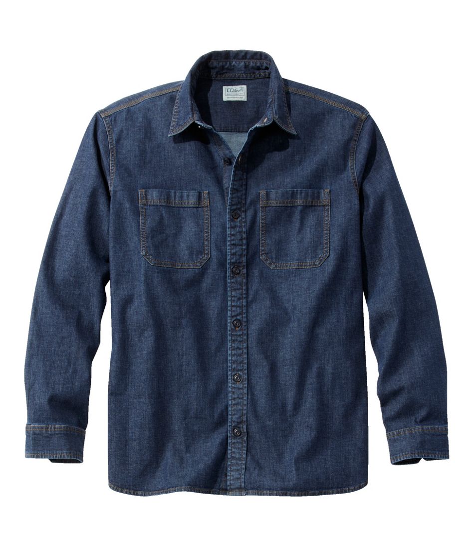 Men's BeanFlex® Denim Shirt, Traditional Untucked Fit L.L.Bean Featured