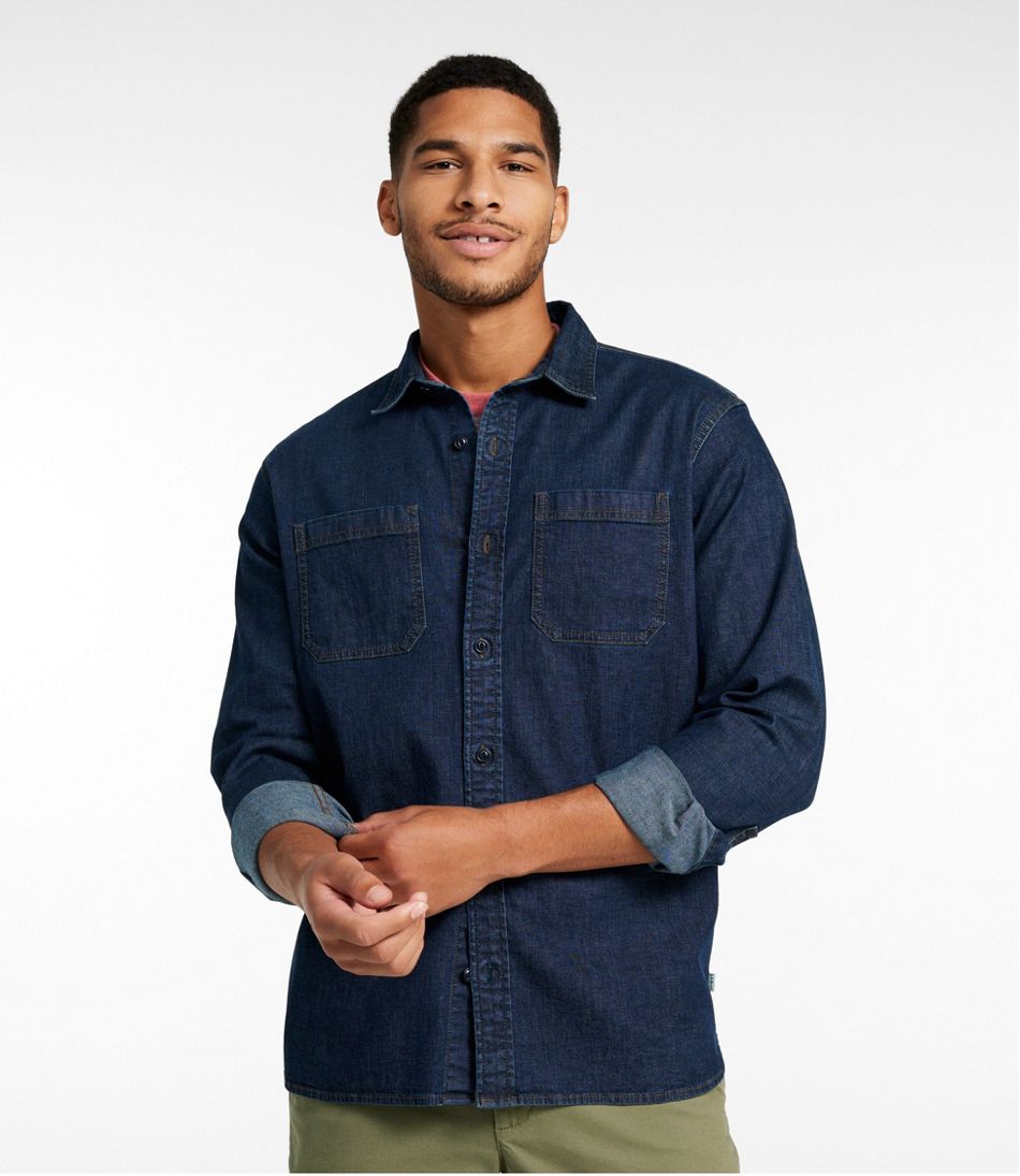 Men's BeanFlex® Denim Shirt, Traditional Untucked Fit L.L.Bean Featured