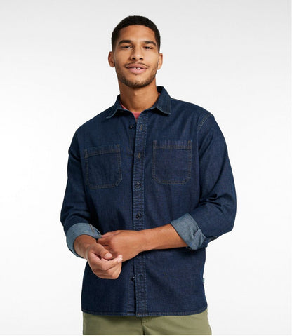 Men's BeanFlex® Denim Shirt, Traditional Untucked Fit L.L.Bean Featured