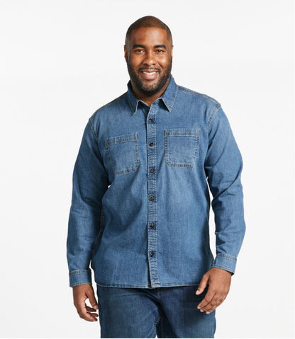 Men's BeanFlex® Denim Shirt, Traditional Untucked Fit L.L.Bean Featured