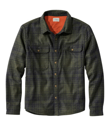 Men's Maine Guide Lightweight Lined Wool Field Shirt, Plaid L.L.Bean Popular