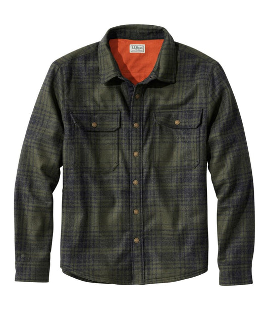 Men's Maine Guide Lightweight Lined Wool Field Shirt, Plaid L.L.Bean Popular
