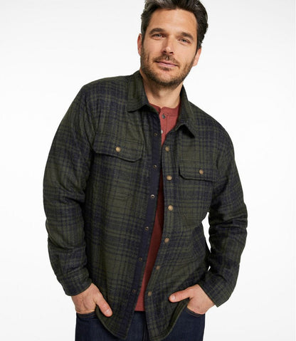 Men's Maine Guide Lightweight Lined Wool Field Shirt, Plaid L.L.Bean Popular