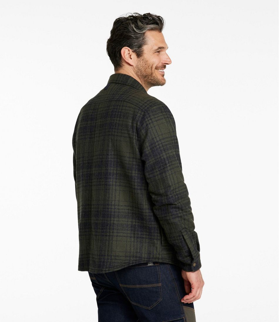 Men's Maine Guide Lightweight Lined Wool Field Shirt, Plaid L.L.Bean Popular