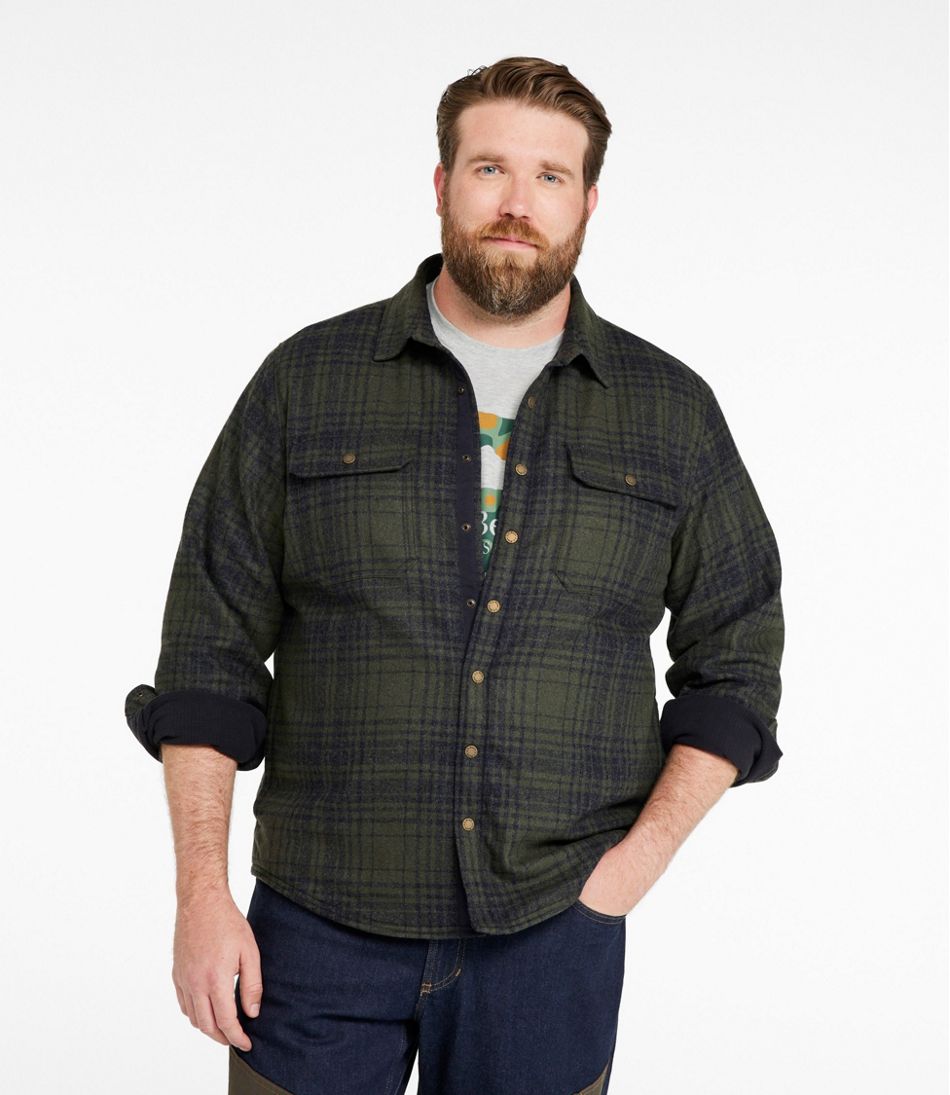 Men's Maine Guide Lightweight Lined Wool Field Shirt, Plaid L.L.Bean Popular