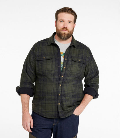 Men's Maine Guide Lightweight Lined Wool Field Shirt, Plaid L.L.Bean Popular