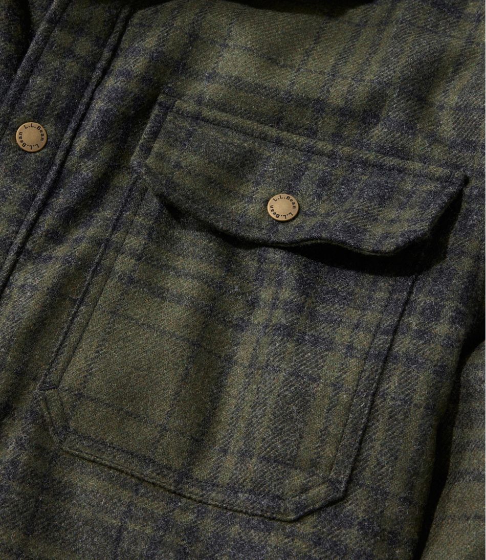 Men's Maine Guide Lightweight Lined Wool Field Shirt, Plaid L.L.Bean Popular