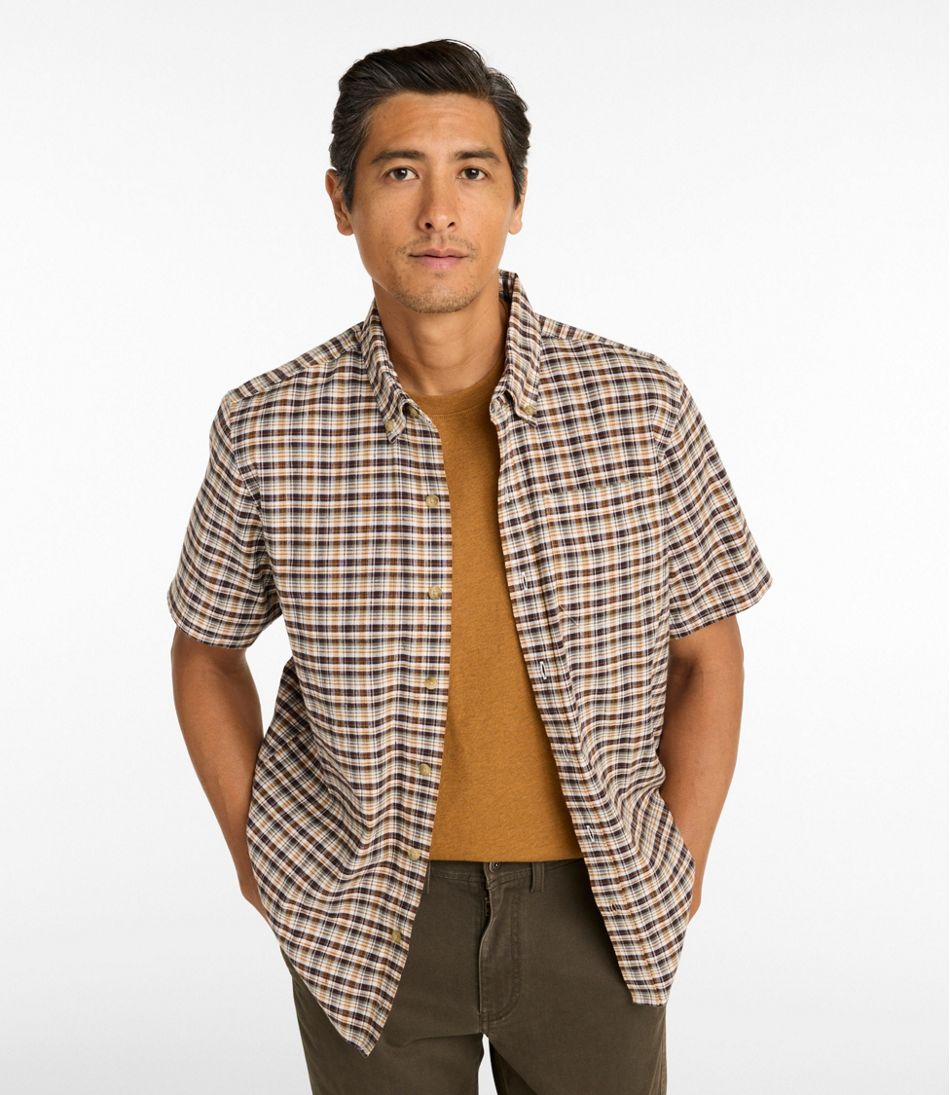 Men's Stonecoast Hemp Shirt, Short-Sleeve, Slightly Fitted Untucked Fit L.L.Bean Top Pick