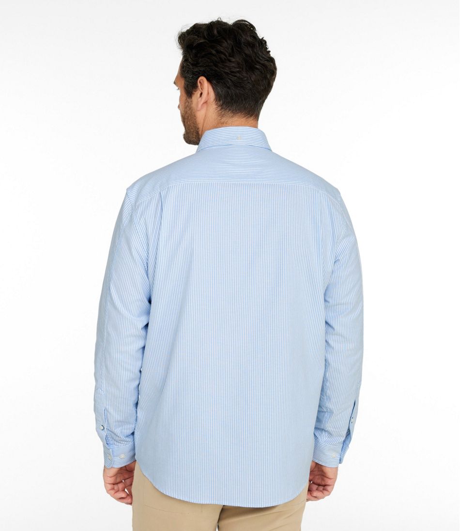 Men's Comfort Stretch Oxford Shirt, Traditional Untucked Fit, Stripe L.L.Bean Essential