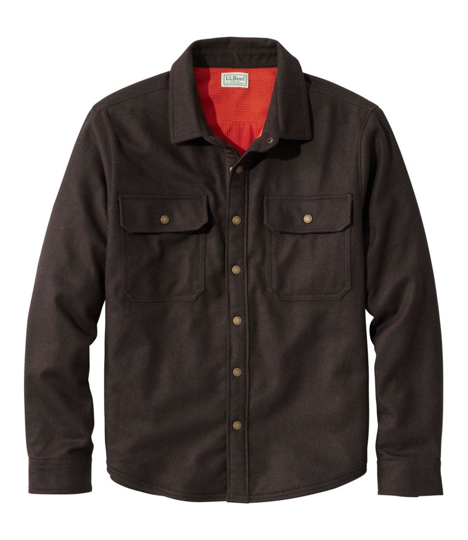 Men's Maine Guide Lightweight Lined Wool Field Shirt L.L.Bean Premium