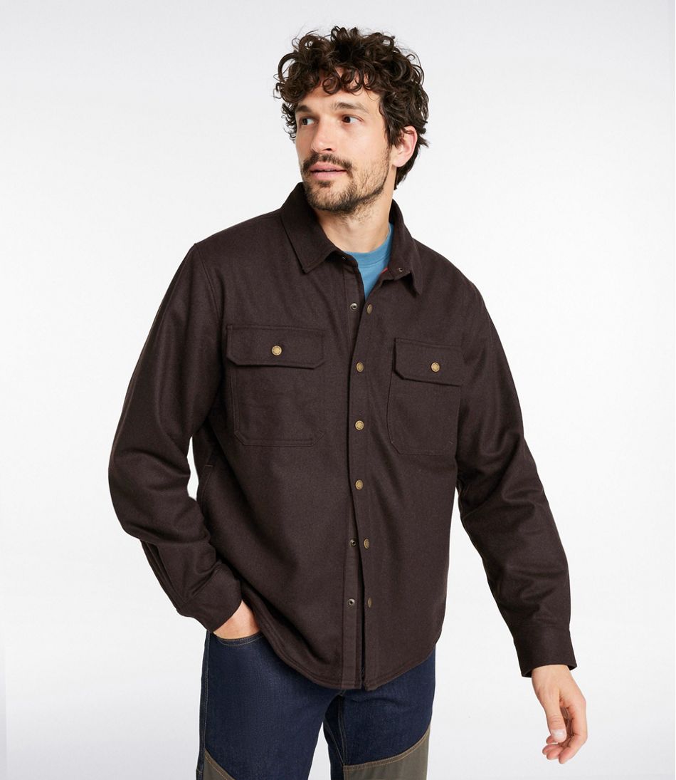 Men's Maine Guide Lightweight Lined Wool Field Shirt L.L.Bean Premium