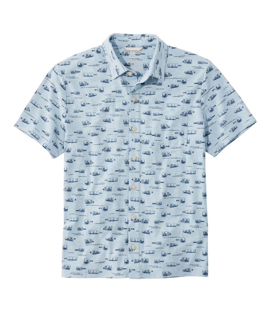 Men's Lakewashed Performance Shirts, Button-Front Shirt, Short-Sleeve, Print L.L.Bean New