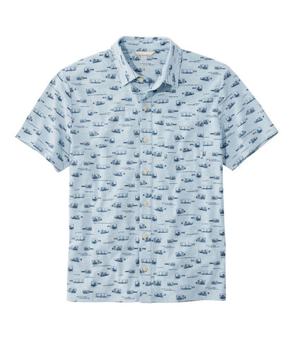 Men's Lakewashed Performance Shirts, Button-Front Shirt, Short-Sleeve, Print L.L.Bean New