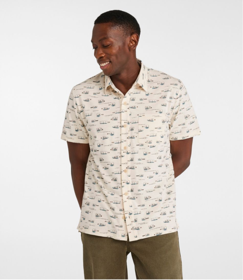Men's Lakewashed Performance Shirts, Button-Front Shirt, Short-Sleeve, Print L.L.Bean New