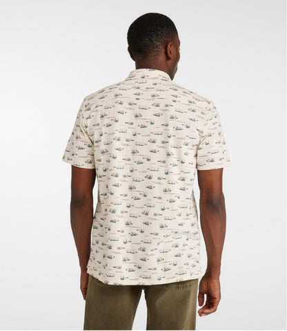 Men's Lakewashed Performance Shirts, Button-Front Shirt, Short-Sleeve, Print L.L.Bean New
