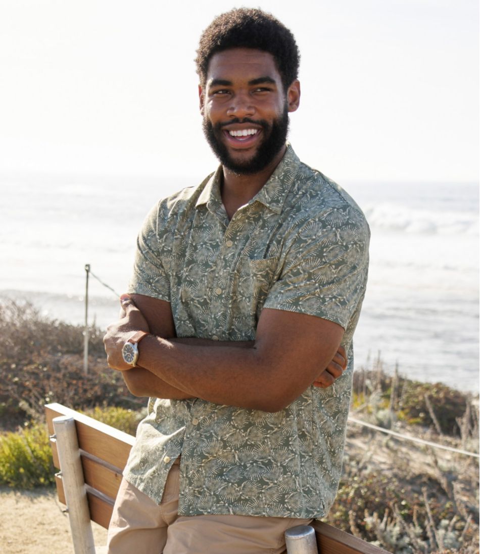 Men's Lakewashed Performance Shirts, Button-Front Shirt, Short-Sleeve, Print L.L.Bean New