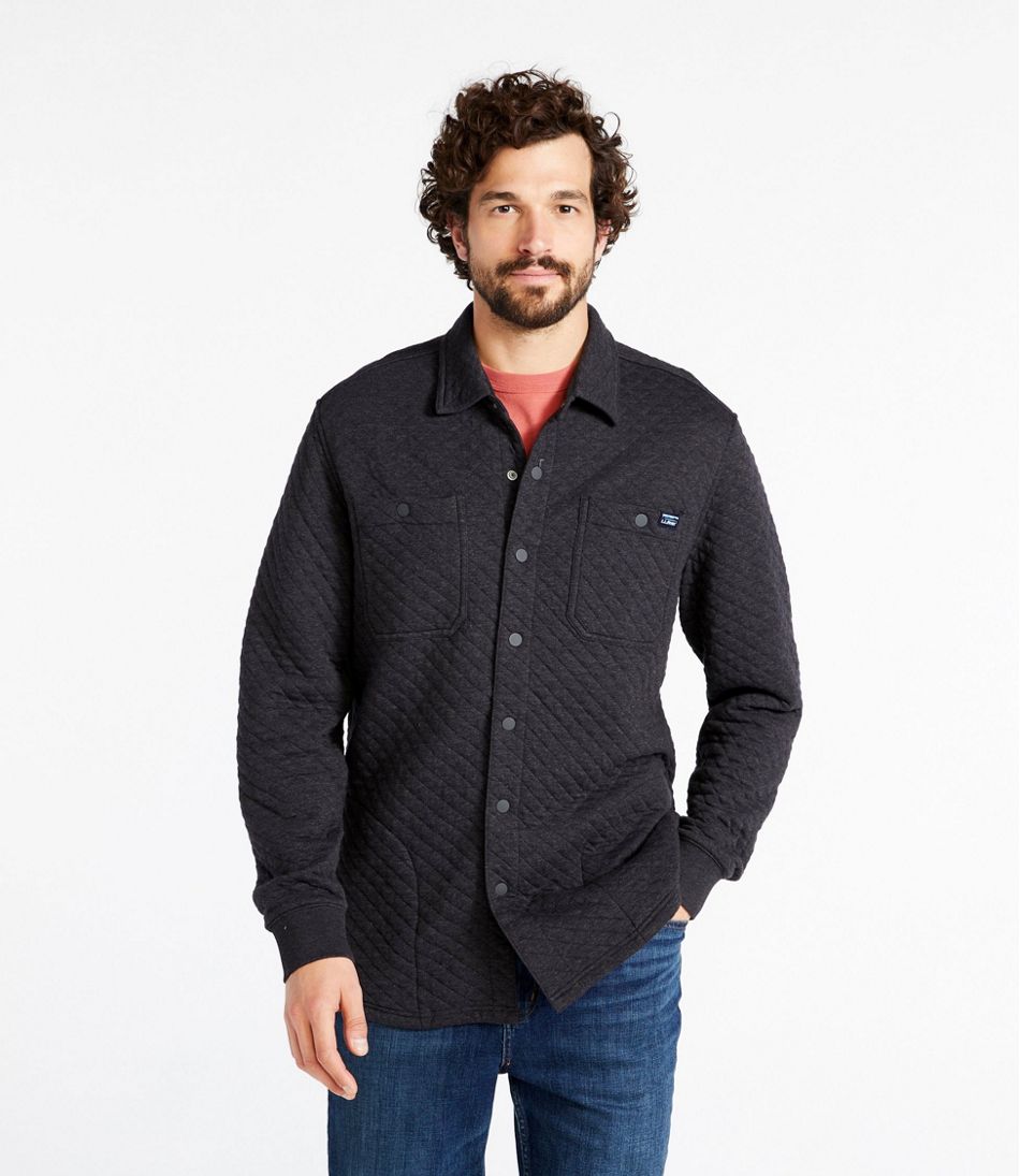 Men's Quilted Sweatshirts, Snap Overshirt L.L.Bean Featured