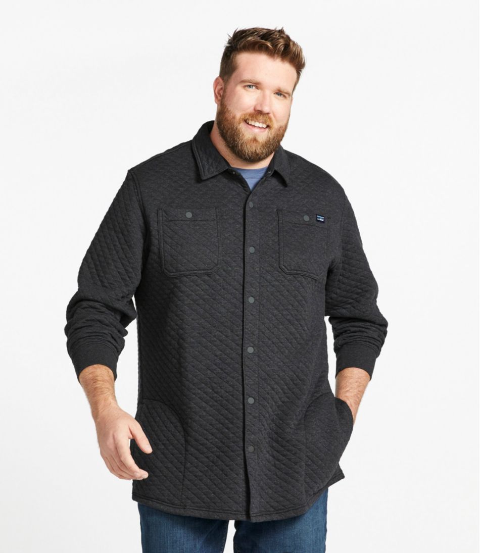 Men's Quilted Sweatshirts, Snap Overshirt L.L.Bean Featured