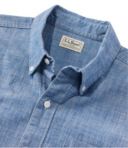 Men's Comfort Stretch® Chambray Shirt, Long-Sleeve, Slightly Fitted Untucked Fit L.L.Bean Trending