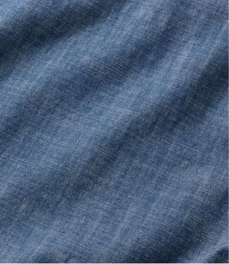 Men's Comfort Stretch® Chambray Shirt, Long-Sleeve, Slightly Fitted Untucked Fit L.L.Bean Trending