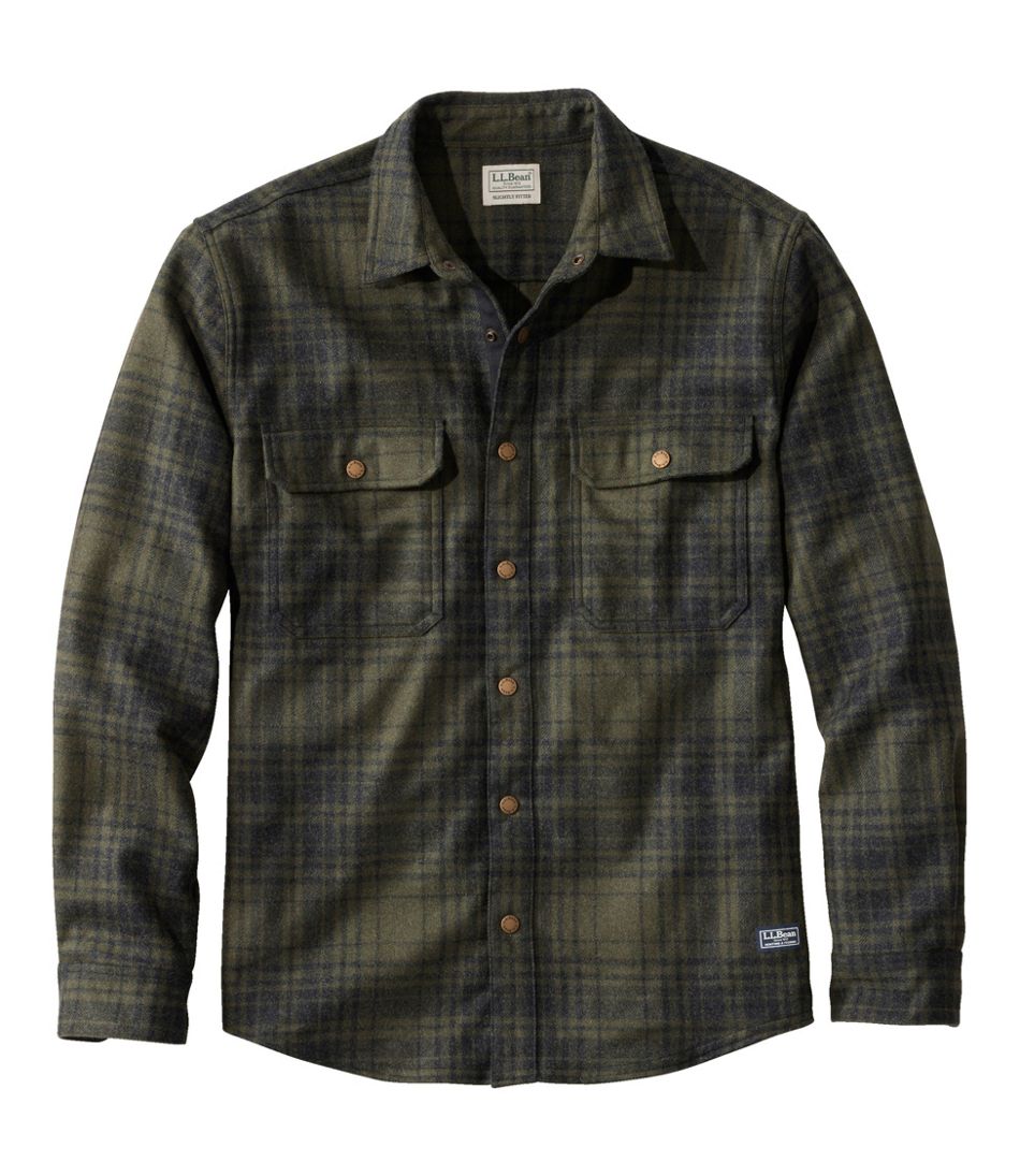 Men's Maine Guide Lightweight Wool Field Shirt, Plaid L.L.Bean Top Pick