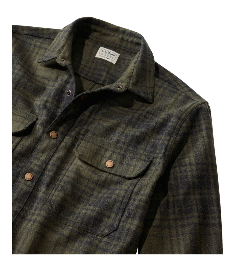 Men's Maine Guide Lightweight Wool Field Shirt, Plaid L.L.Bean Top Pick