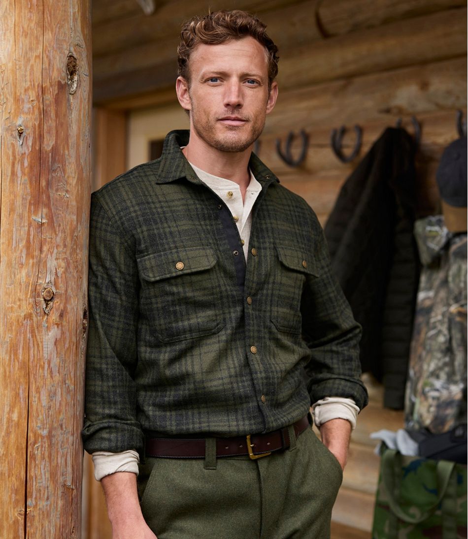 Men's Maine Guide Lightweight Wool Field Shirt, Plaid L.L.Bean Top Pick