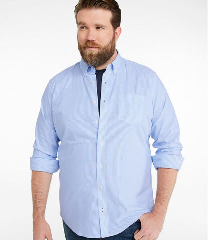 Men's Comfort Stretch Oxford Shirt, Slightly Fitted Untucked Fit, Stripe L.L.Bean Recommended