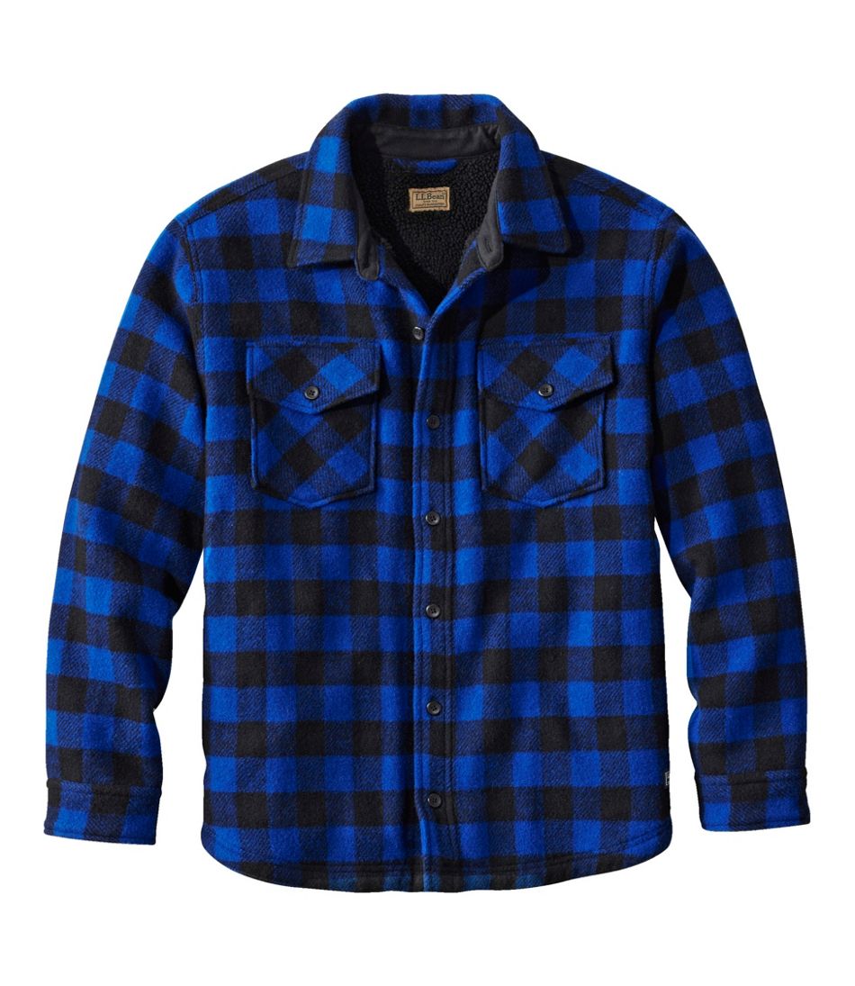 Men's Maine Guide Sherpa Lined Wool Shirt L.L.Bean Essential