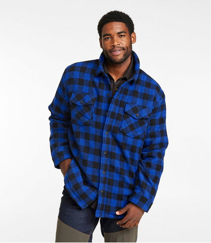 Men's Maine Guide Sherpa Lined Wool Shirt L.L.Bean Essential
