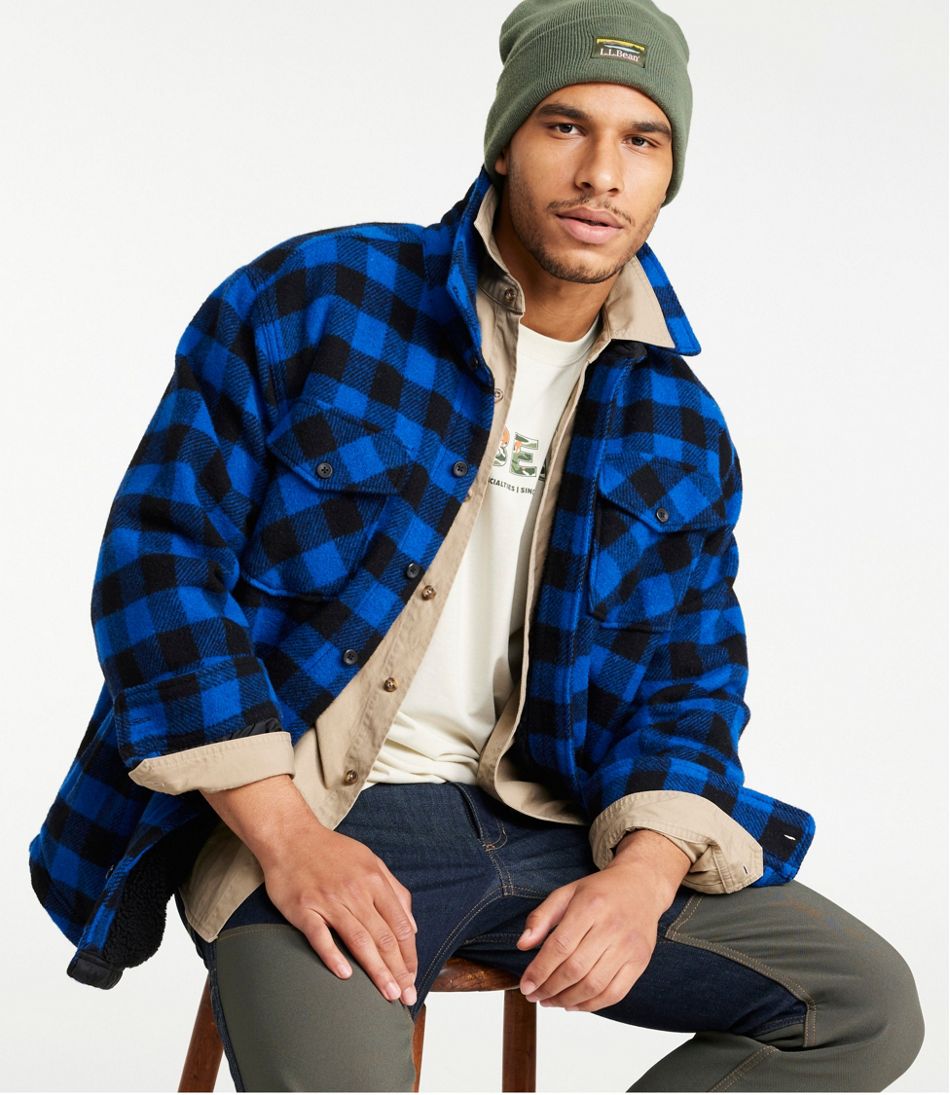 Men's Maine Guide Sherpa Lined Wool Shirt L.L.Bean Essential