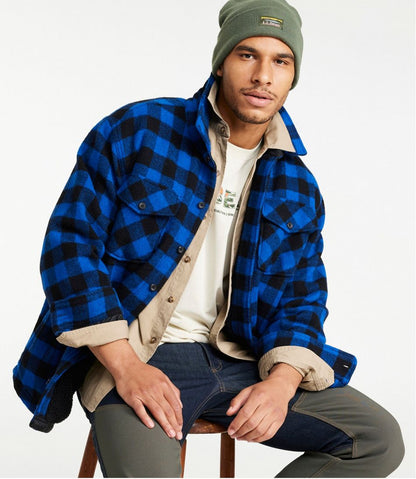 Men's Maine Guide Sherpa Lined Wool Shirt L.L.Bean Essential