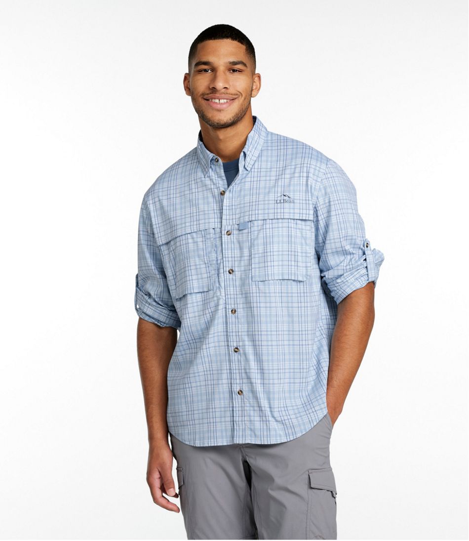 Men's Tropicwear Shirt, Plaid Long-Sleeve L.L.Bean New