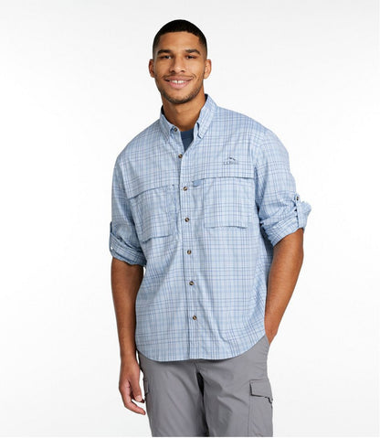 Men's Tropicwear Shirt, Plaid Long-Sleeve L.L.Bean New
