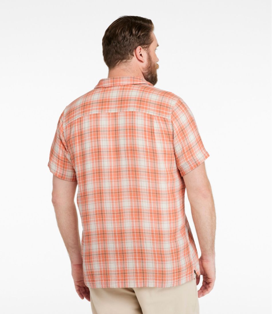 Men's Cloud Gauze Shirt, Short-Sleeve, Slightly Fitted Untucked Fit, Plaid L.L.Bean Top Pick