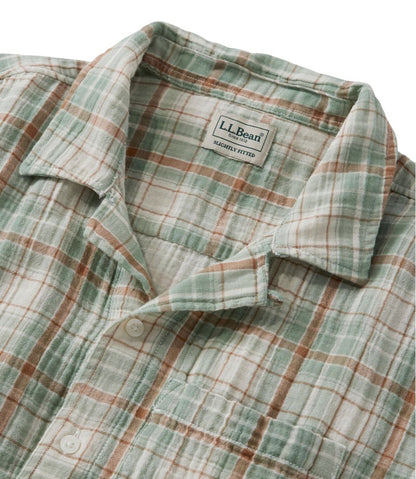 Men's Cloud Gauze Shirt, Short-Sleeve, Slightly Fitted Untucked Fit, Plaid L.L.Bean Top Pick