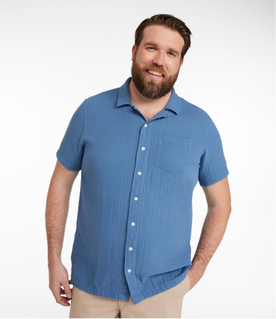 Men's Cloud Gauze Shirt, Short-Sleeve, Slightly Fitted Untucked Fit L.L.Bean Essential