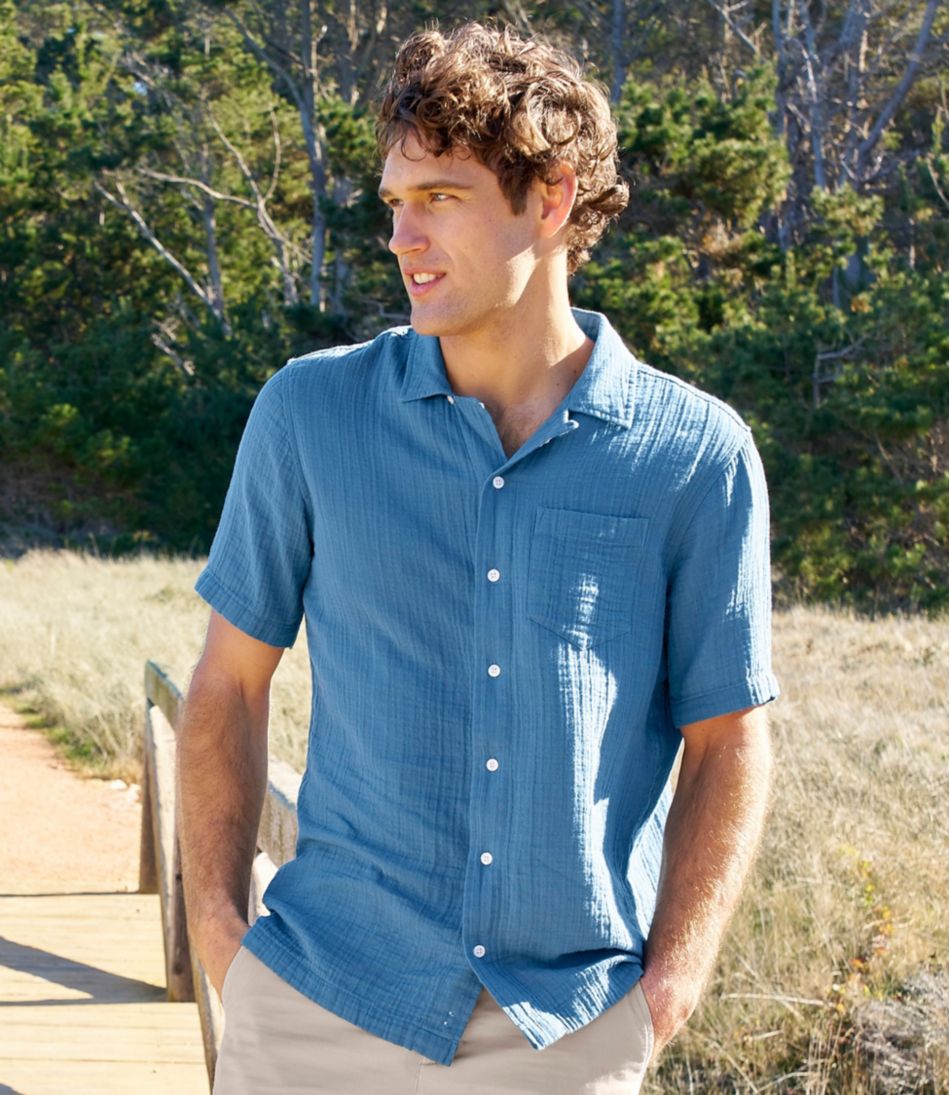 Men's Cloud Gauze Shirt, Short-Sleeve, Slightly Fitted Untucked Fit L.L.Bean Essential