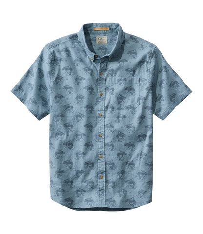 Men's Stonecoast Hemp Shirt, Short-Sleeve, Slightly Fitted Untucked Fit, Print L.L.Bean Everyday