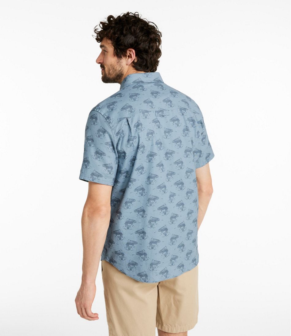 Men's Stonecoast Hemp Shirt, Short-Sleeve, Slightly Fitted Untucked Fit, Print L.L.Bean Everyday