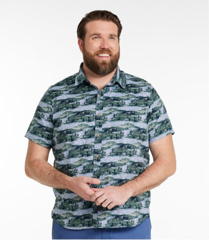 Men's Stonecoast Hemp Shirt, Short-Sleeve, Slightly Fitted Untucked Fit, Print L.L.Bean Everyday