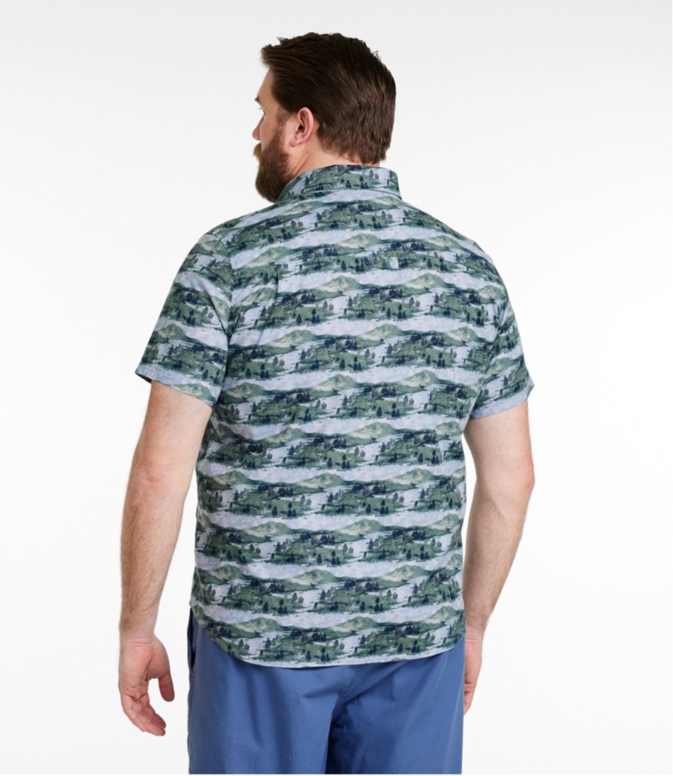 Men's Stonecoast Hemp Shirt, Short-Sleeve, Slightly Fitted Untucked Fit, Print L.L.Bean Everyday
