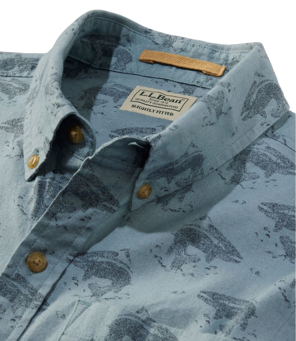 Men's Stonecoast Hemp Shirt, Short-Sleeve, Slightly Fitted Untucked Fit, Print L.L.Bean Everyday